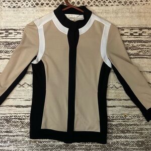 BOSTON PROPER cardigan black and tan size XXS